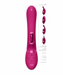 Vive Chou Double Action Interchangeable Rabbit Vibrator Pink