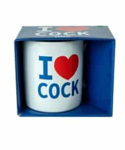 White I Love Cock Mug