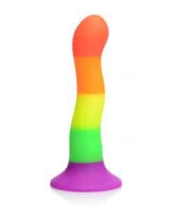 XR Proud Rainbow Silicone Dildo with Harness